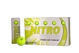 Nitro Long Distance Peak Performance Golf Balls (15PK) All Levels White Out 70 Compression High Velocity White Hot Core Long Distance Golf Balls USGA Approved-Total of 15-Yellow