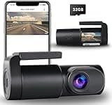 Dash Cam WiFi 1080P FHD Front Dash Camera for Cars with APP Free 32GB Card, Night Vision, Loop Recording, G-Sensor, WDR, 24H Parking Monitor, Type C