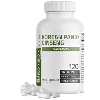 Bronson Korean Panax Ginseng Supports Energy, Endurance & Vitality + Memory and Mental Performance, 120 Capsules