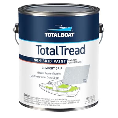 TotalBoat TotalTread Non-Skid Deck Paint, Marine-Grade Anti-Slip Traction Coating for Boats, Wood, Fiberglass, Aluminum, and Metals (Light Gray, Gallon)