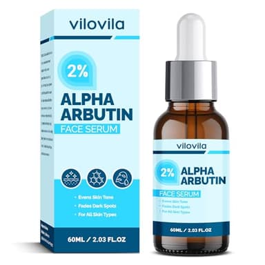 ViloVila 2% Alpha Arbutin Face Serum (2 Fl oz), Alpha Arbutin 2% + HA for Men and Women, Face Serum with Niacinamide & Tranexamic Acid, Hydrating Facial Serum with Centella, Ginseng & Hyaluronic Acid