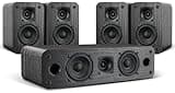 Saiyin 5.0 Home Theater System, 100w HiFi Surround Sound Speakers with Stereo Surround Sound and Classic Rretro Wood Grain for TV/PC, Amplifier or Receiver Required, Passive, Wired Not Inclued