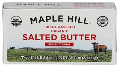 MAPLE HILL CREAMERY Organic Salted Butter, 8 OZ