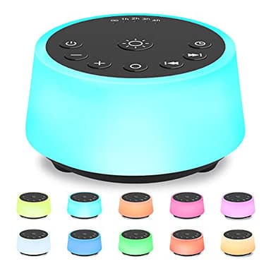 Color Noise Sound Machines with 10 Colors Night Light 25 Soothing Sounds and Sleep White Noise Machine 32 Volume Levels 5 Timers Adjustable Brightness Memory Function for Adults Kids Baby