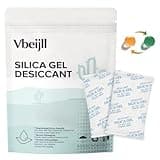 Vbeijll 5 Gram (50 Pack) Color-Indicating Silica Gel Packets, Premium Food Grade Desiccant - Rechargeable Moisture Absorbers for Food Storage, Electronics, 3D Filament & Safes