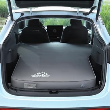BREVITRIP Camping Air Mattress Tesla Model Y Mattress 4" Ultra Thick Tesla Model Y Air Mattress Self Inflating Sleeping Bed with Pump Portable SUV Air Mattress Car Bed Camping Gray