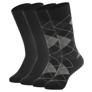 BISOUSOX Thin Merino Wool Boot Socks for Men, Warm Black Winter Dress Crew Calf Long Thermal Hiking Sock Mens Size 9-12