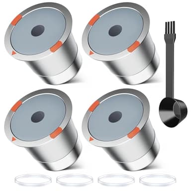 Reusable k Cups for keurig 2.0 1.0,Universal stainless steel Refillable k Cups Filter Use for Keurig all most of coffee Makers brewers(4pack)…