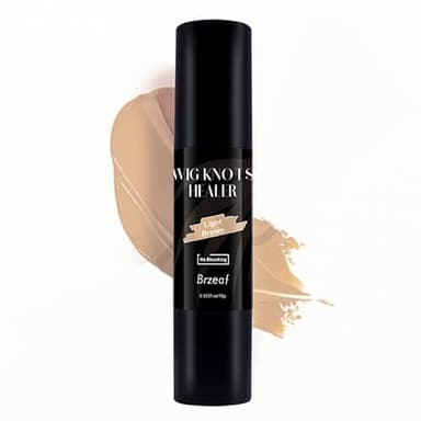 Wig Lace Dyeing Stick & Knots Healer with Brush - Portable, Sweat-proof, Natural - Hide Knots & Grids - Suitable for Lace Wigs & Forehead - Easy to Color (Light Brown)