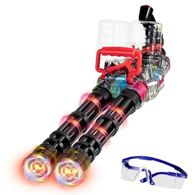 AROBEF Gel Splat Blaster - 28 Inch Big Size - Dual Rotating Tubes - LED Light - Fully Automatic - 7.4V Rechargeable Battery - for Ages 15+