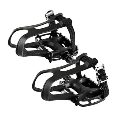 BV Bike Pedal with Toe Clip Cage - 2-Set, Universal Fit Bike Pedals 9/16" Compatible, Non-Slip & Durable Lightweight, Fits Most Adult Bikes & MTB Bicycles