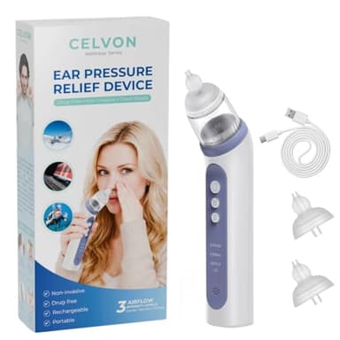 Eustachian Ear Unclogger – Ear Popper for Ear Pressure Relief – Eustachian Tube Relief Device for Flying, Diving & Altitude Changes – Adjustable Airflow, Rechargeable