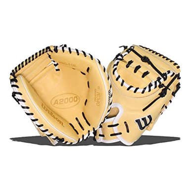 Wilson 2021 A2000 CM33 33" Baseball Catcher's Mitt - Blonde/Black, Right Hand Throw
