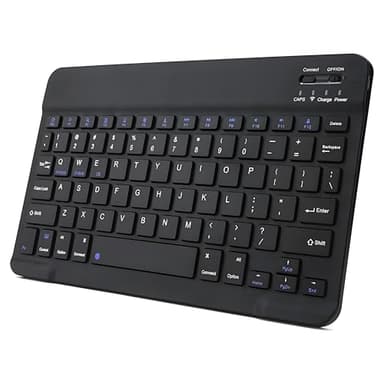 KUNSI Bluetooth Keyboard for iPad, Rechargeable Slim Portable Wireless Keyboard for iPad Tablets, Compatible for All iOS/Windows/Android System Devices-Black
