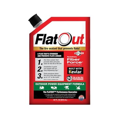 FlatOut Off-Road Tire Sealant, Outdoor Power Equipment Formula, Prevents Flat Tires, Fix a Flat Tire, Seals Leaks, Contains Kevlar, 32 Ounce Bag, 1-Pack
