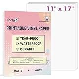 KOALA PAPER Printable Waterproof Paper for Inkjet Printer, 11x17 In 30 Sheets Matte White Vinyl Printer Paper, Non-Tearable, Durable, Quick Drying