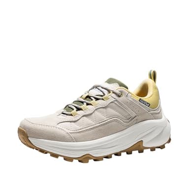 NORTIV 8 Women's Waterproof Hiking Shoes with Arch Support Outdoors Leather Walking Trekking Camping Tennis Workout Cross Training Sneakers Wicklow,Size 7.5,Brown/White,NWUMHI2503