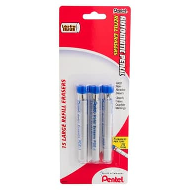 Pentel Refill Eraser for AL, AX and PD Series Pencils 5 pcs/Tube, 3 Pack