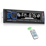Car Radio Bluetooth Single DIN Car Stereo Audio, Car Audio with Handsfree and App Control,Supports FM/ MP3/SD/AUX/Dua USB/EQ/Quick Charge | Not a CD Player