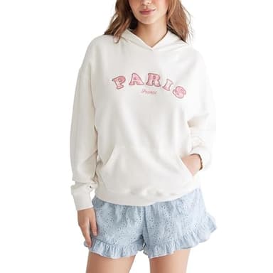 Paris Oversized Hooded Pullover, CREAM, L