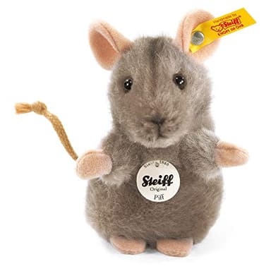Steiff Piff Mouse Stuffed Animal with Soft Woven Fur - Premium Plush Toy or Gift for Ages 3 and Up, Grey