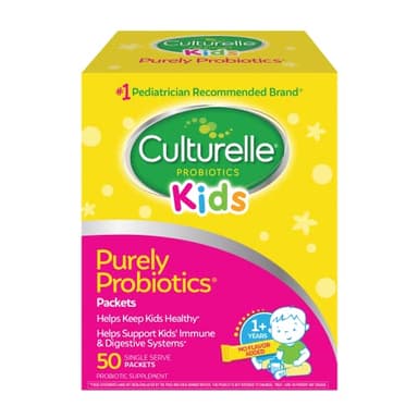Culturelle Kids Daily Probiotic Packets for Kids, (Ages 3+) - 50 Count – From the #1 Pediatrician-Recommended Brand – Flavorless Daily Probiotics for Digestive Health & Immune Support