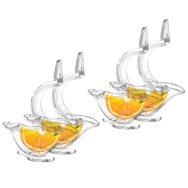 OSVJE 4Pcs Manual Lemon Slice Squeezer Lemon Juicer, Plastic Portable Fruit Juicer, Bird Shape Hand Squeezer for Orange Lime Pomegranate