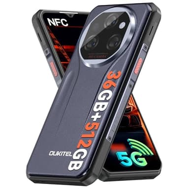 OUKITEL WP39 PRO Rugged Phone 5G Unlocked 2025-36GB+512GB/2TB Cell Phone, 11000mAh(33w) Battery, 6.6''FHD+Display Rugged Smartphone, 64MP Camera, 5G Dual SIM Android 14 Phone, NFC/GPS/IP68/69K, Blue