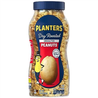 Planters Unsalted Dry Roasted Peanuts (16 oz Jar)