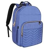 Enqinar Travel Laptop Backpack for women, Work Backpack Woman with USB Charging Port, Water Resistant College Backpack, Stylish Quilted Girls Backpack Casual Daypack for 15.6 Inch Laptop, Blue