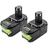 POWTREE 8.0Ah 18V 2Pack Replacement for Ryobi 18V Battery ONE+ Plus Li-ion P108 P102 P103 P104 P105 P107 P109 P122 PBP005 RB18L50 Cordless Power Tools with LED Indicator