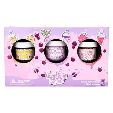 Boba Trio Pack (3 x 2.5 fl/oz) - Bingsu Clear Butter Textured Slime - Handmade in USA - Dope Slimes - Variety Slime Pack