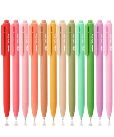 Mr. Pen- Retractable Gel Pens for Journaling, 12 Pack, Assorted Color Ink(Floral Meadow), Fast Dry, Colorful & Soft Grip Barrels, Smooth Writing, 0.5mm Fine Point Aesthetic Pens
