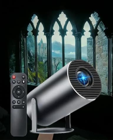 Projector for Reading – Window Projector with 30+ Built-In Scenes, Mini 4k Supported Smart Projector with Wifi & Bluetooth, Auto Keystone, Cozy Reading & Bedroom Immersion (1)