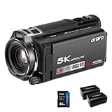 ORDRO 5K Video Camera XV80 Camcorder 48MP WiFi IR Night Vision Camera for YouTube 12X Optical Zoom 3.5'' Touch Screen Live Camera Recorder with 64G Card,2 Batteries