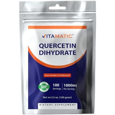Vitamatic Quercetin Dihydrate Powder 1000 mg | Pure & Unflavored | Non-GMO | Dietary Supplement - 100 Grams