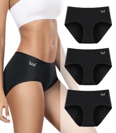RUIXUE Period Underwear For Women Heavy Flow, Leakproof Panties Cotton Postpartum Teens Hipster Briefs 3 Pack