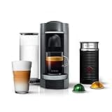 Nespresso Vertuo Plus Deluxe Coffee and Espresso Maker by De'Longhi, Titan with Aeroccino Milk Frother, 110 Volts