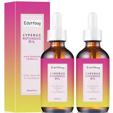 Edottbag 2PCS Natural Cyperus Rotundus Oil for Hair Removal & Hair Growth Reduction - Pure Plant Extract, Suitable for All Skin Types, 2 fl oz Each