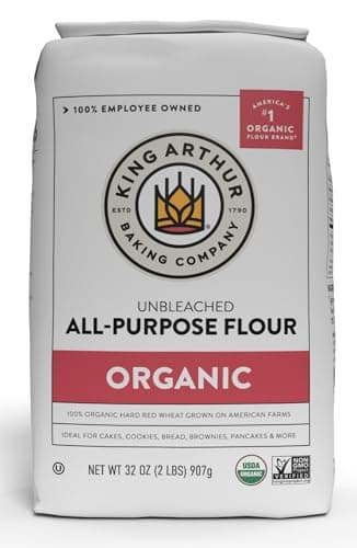 King Arthur 100% Organic All-Purpose Flour, Unbleached, 2 lb (Pack of 1) - Non-GMO Project Verified, No Preservatives