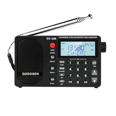 QODOSEN DX-286 Portable Shortwave Radio AM FM LW SW Ultra High Sensitivity Full Band Radios with TEF6686 Chip for Kitchen, Desk, Bedroom, Office and Outdoors.