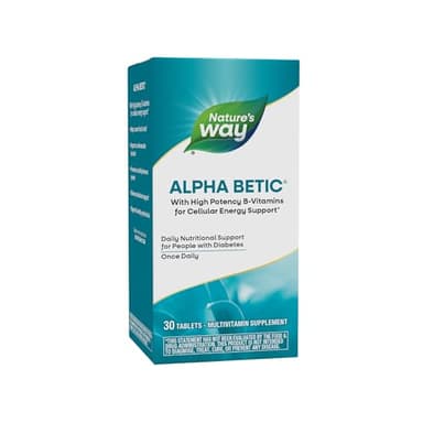 Nature's Way alpha betic, Diabetic Multivitamin for Daily Nutritional Support, with B-Vitamins for Energy Metabolism Support*, Alpha Lipoic Acid, Taurine, Lutein, 30 Tablets