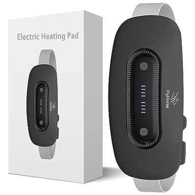 Electric Heating Pad, Portable Cordless Menstrual Heating Pad with 4 Heat Levels and 4 Massage Modes, Fast Large Heating Belly Wrap Belt for Cramps, Back Pain Relief Gifts for Women Girls Her(Black)