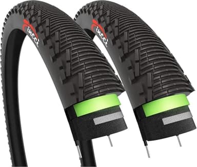 Fincci Pair 26x1.95 Bike Tire - Enduro 26 inch Bike Tires with 3 mm Nylon Puncture Resistant, 50-559 Foldable Mountain Bike Tires - 26" for Electric, Hybrid Bikes, MTB