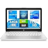 HP Stream Laptop 11-AK0053DX 11-Inch Intel Celeron N4120, Intel UHD Graphics 600, 4GB RAM, 64GB eMMC, Windows 11 Home in S mode, Diamond White (Renewed)