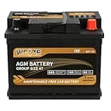 Weize Platinum AGM Battery BCI Group 47-12v 60ah H5 Size 47 Automotive Battery, 100RC, 680CCA, 36 Months Warranty