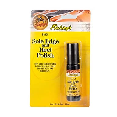 Fiebing's Shoe Sole and Heel Polish - Restore Leather and Rubber Scuffed Heels and Soles, Easy Application, Non-Toxic - Black - .06oz Container. Made in The US