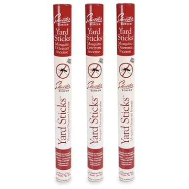 Skeeter Screen 61204R Mosquito Deterrent Incense Sticks – DEET-Free Essential Oil Formula – 15 Count (Pack of 3) – Each Stick Lasts Up to 4 Hours – 22" Long – Outdoor Use for Patios & Gardens