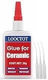 LOOCTOT 30g Ceramic Glue,China Porcelain and Pottery Repair,Super Instant Glue Bonding Between Ceramics,No Smell After Cure,Waterproof Clear