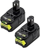 VIRSHX BATT 2Pack 18V 6.0Ah Battery Replacement Compatible with Ryobi 18V Lithium-ion Battery P102 P103 P105 P107 P108 P109 Cordless